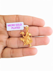SAPNAPALACE HANUMAN JI LOCKET WITH MICRO GOLD PLATED MATT FINISHED Gold-plated Brass Locket