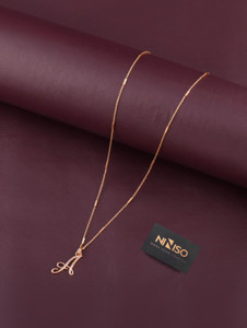 NINISO Alphabet Letter A Rhodium Cubic Zirconia Alloy Locket Set
