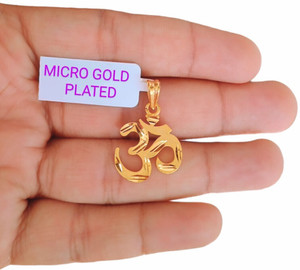 SAPNAPALACE OM MICRO GOLD PLATED PENDANT WITH TEXTURE DESIGN Gold-plated Brass Locket