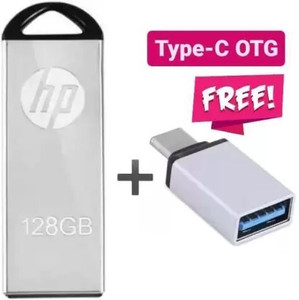 HP v220b 128 GB OTG Drive Compatible with Mobile, Laptop, Desktop Computer, Audio Player, Gaming Console USB 2.0 Metal Case