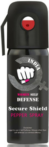 SECURE SHIELD Ultra Strong Women Self Defence Pepper Spray for Safety/Protection, Compact Size with Clip | Max Protection - 45 shots | 55 ml Pepper Stream Spray