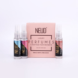 NEUD Luxury Perfume Gift Set for Women, Long Lasting Fragrance, 3x10ml Eau de Parfum  -  30 ml