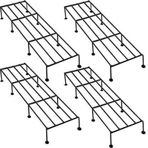 WOZTI Flower Plant Stand for Home Garden Balcony Living Room (Set of 4) Black Plant Container Set