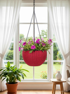 WZZA Hanging Euro Basket Flower Pot Plant Container Set