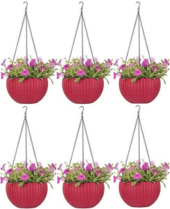 WZZA Hanging Euro Basket Flower Pot Plant Container Set