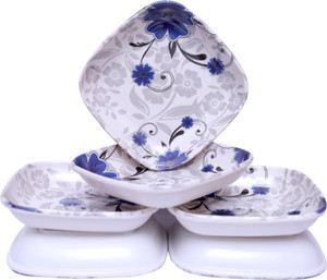 Feast Melamine Square 6 Inch Snacks Plate Set 6 Pcs Quarter Plate