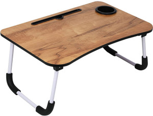 FLASHKITCH Multipurpose Foldable with Cup Holder, Study , Bed Wood Portable Laptop Table