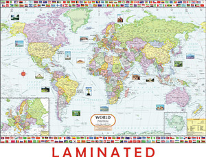World Map : Political - Wall Chart Paper Print