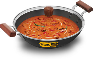 Hawkins Deep-Fry Pan, with Glass Lid (IAD375G) Kadhai 30.4 cm diameter with Lid 3.75 L capacity