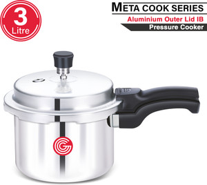 globe Meta Cook Induction Base with Outer Lid |6 Years Warranty 3 L Outer Lid Induction Bottom Pressure Cooker