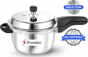 Prestlee DELUXE 5 Liter Stainless Steel Outerlid Pressure Cooker 5 L इंडक्शन बॉटम