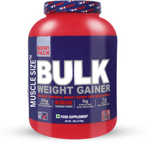 MUSCLE SIZE Bulk Weight Gainer (6lbs) The Most Powerful Weight Gainer Weight Gainers/Mass Gainers