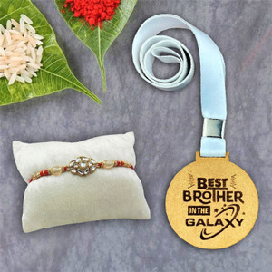 Home Delight Designer Medal06 Assorted Showpiece, Rakhi  Set