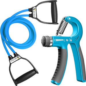 AJRO DEAL Combo of 2 -Double Toning Tube Resistance Tube ,R Hand Grip Hand Exerciser. रेजिस्टेंस ट्यूब