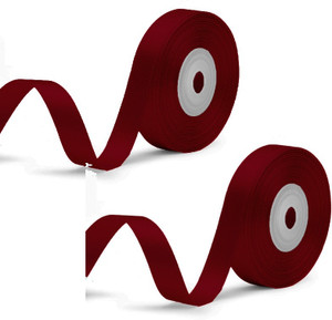 Divaura Pack of 2 Maroon Color (1.2cm X 18 Mtr) Satin Ribbon Roll for ...