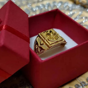 RVEnterprise Beautiful Gold-Plated Party and Wedding Ring For Men Alloy Beads Ring