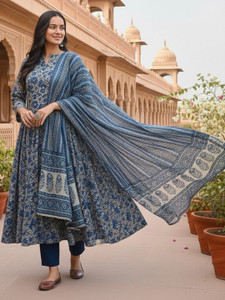 BHADRIYAA Printed Kurta, Trouser/Pant & Dupatta Set