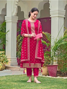 Harshiv Creation Embroidered Kurta, Trouser/Pant & Dupatta Set