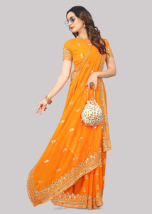 ROSYQUEEN Self Design, Embroidered Banarasi Georgette Saree