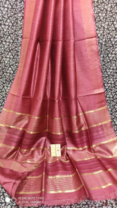 govind handloom Solid/Plain Maheshwari Jute Silk Saree