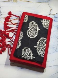 TARAMAACREATION Printed Kalamkari Handloom Pure Cotton Saree