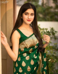 SOMVATI Woven Kanjivaram Art Silk, Jacquard Saree