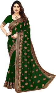 b bella creation Embellished, Embroidered Bollywood Georgette Saree