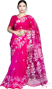 Sandhya Saree Creations Woven Handloom Muslin Saree