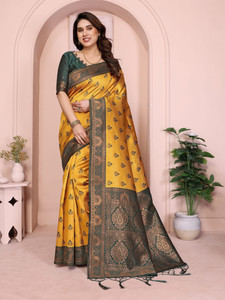 AVANTIKA FASHION Woven Kanjivaram Pure Silk, Art Silk Saree