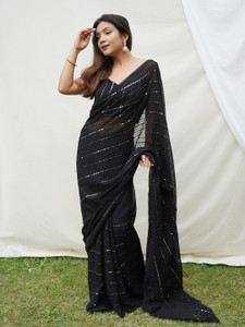 NJ FASHION Self Design Daily Wear Georgette Saree