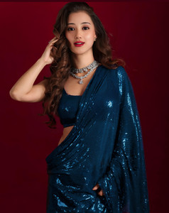 balaji textiles Embellished, Embroidered Bollywood Georgette Saree