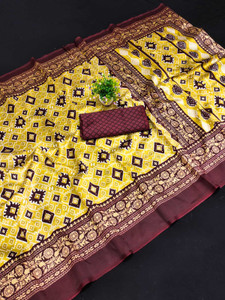Kanooda Prints Printed Mysore Art Silk Saree