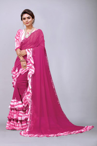 kavufastion Self Design Bollywood Georgette Saree