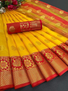 Muskan Fab Woven Banarasi Cotton Silk Saree