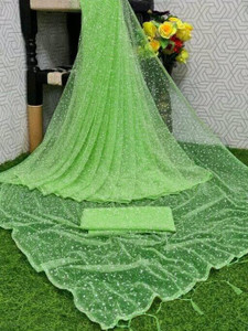 GRLTEX Embellished Bollywood Nylon, Net Saree