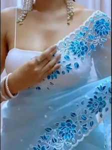 SkyFlock Embroidered Bollywood Net Saree
