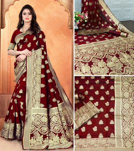 AVANTIKA FASHION Woven Kanjivaram Pure Silk, Art Silk Saree