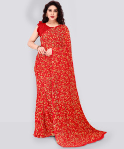 Madhur milan Printed, Floral Print Daily Wear Georgette Saree