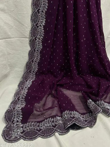 Looootnest Self Design Assam Silk Georgette Saree