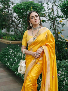 ROOP LAVANYA Woven Kanjivaram Art Silk, Cotton Silk Saree