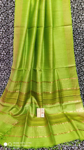 govind handloom Solid/Plain Bollywood Jute Silk Saree