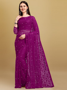 Self Design Bollywood Net Saree