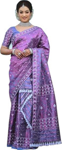 VM Selling Hub Self Design Mekhela Chador Pure Silk Saree