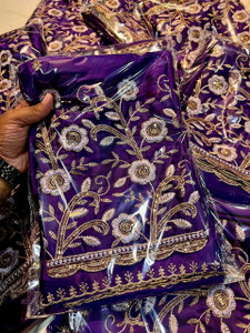 Embroidered Bollywood Crepe Saree
