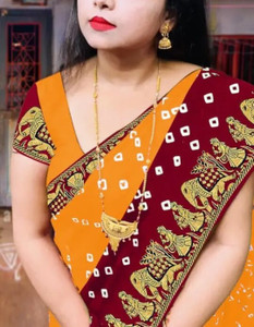 SkyCraftX Self Design, Animal Print Bollywood Crepe, Silk Blend Saree