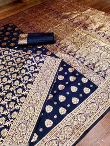 Omsaiarts Woven Kasavu Silk Blend Saree