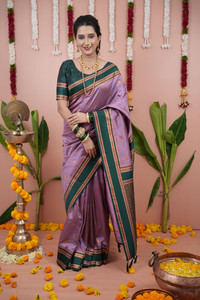 ROOP LAVANYA Woven Paithani Pure Silk, Cotton Silk Saree