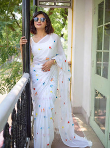 ACHOL Embroidered Handloom Pure Cotton Saree