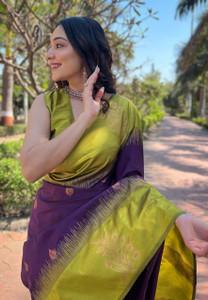 PHEASANT Woven Kanjivaram Pure Silk, Jacquard Saree