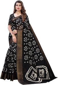 Saadhvi Printed Bandhani Cotton Blend Saree